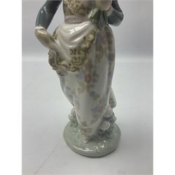 Two Lladro figures, Nature's Gift no 5774 and Valencian Girl, largest example  H33cm 