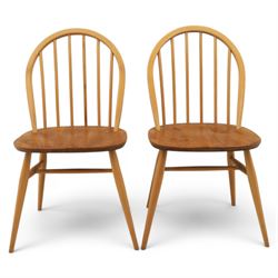 Ercol - set of four light elm chairs, comprising two 'Quakers' and two 'Windsor' chairs