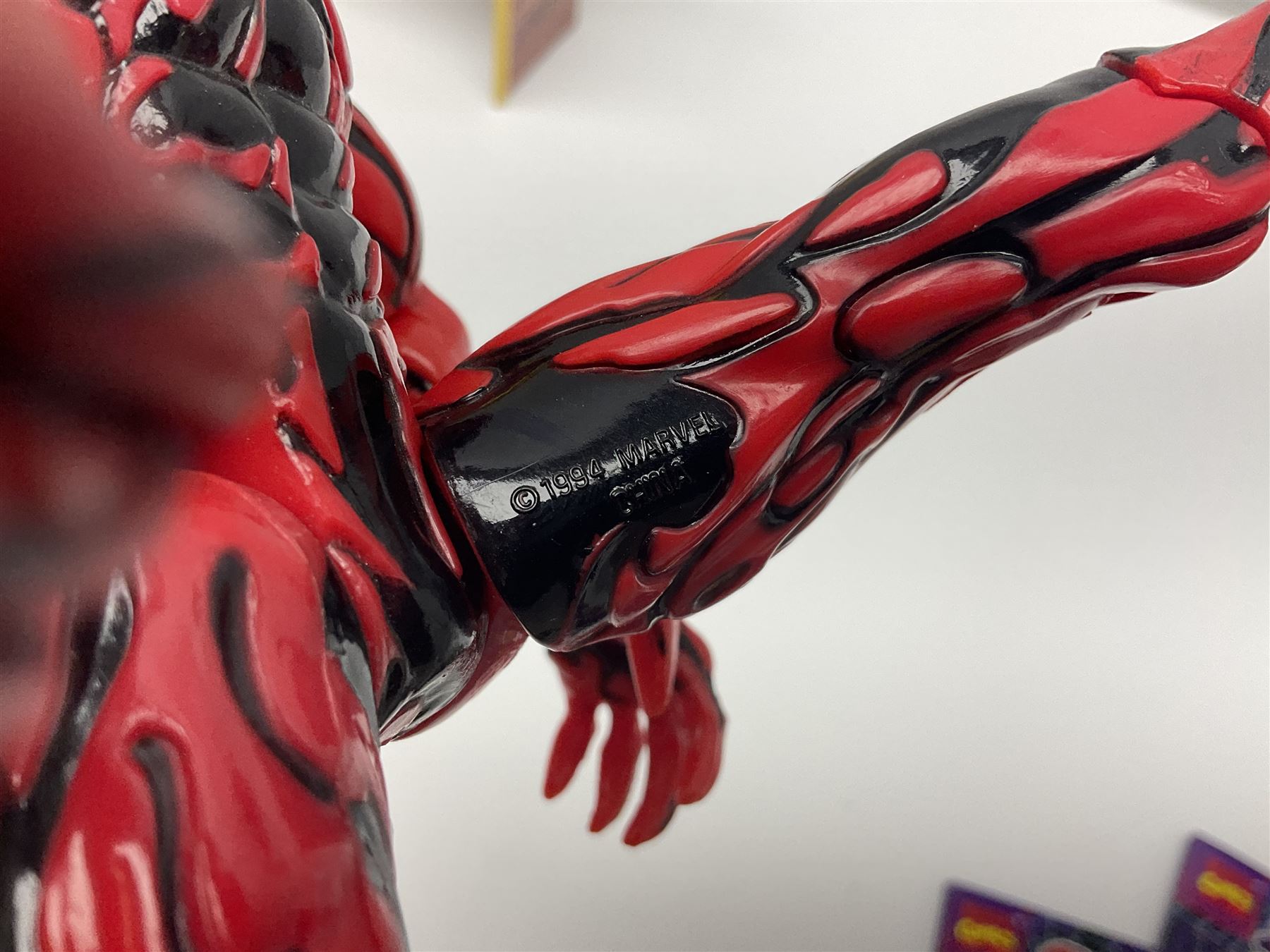 Group of early 90s Marvel/DC Comics toys; 1993 Kenner Batmobile with original Batman figure and plane; Marvel Comics Spider-Man 1994 Web of Steel series Hobgoblin Wing Bomber, incomplete Daily Bugle Playset and Scorpion; assorted figurines and later accessories 