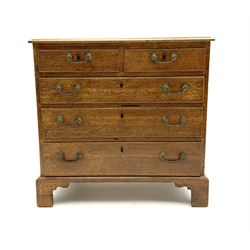 George III oak chest fitted with two short and three long drawers