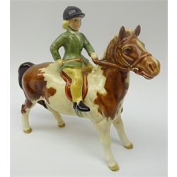  Beswick Girl on Skewbald Pony no.1499 H14cm   