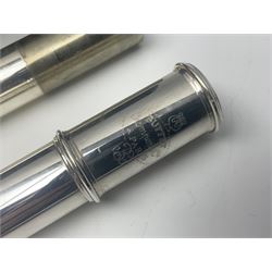 Buffet Crampon Model BC6010 silver plated three-piece flute, serial no.767918; in fitted case with cleaning rod