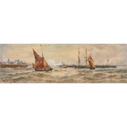 Thomas Bush Hardy (British 1842-1897): 'Boulogne' with Steam Tug and Sailing Boats at the ...