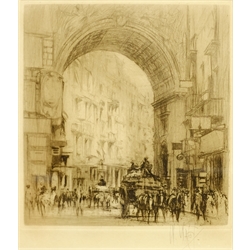  William Walcot (British 1874-1943): 'Arc San Carlo, Naples', drypoint etching signed in pencil pub.1921, 19cm x 17cm  Provenance: with The Chadwick Gallery, Warwickshire, label verso  