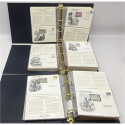  Three albums of 'The 50th Anniversary World War II Commemorative Covers Collection', one with the certificate of authenticity bearing serial number '0896', housed in the official Danbury Mint folders  