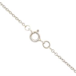 18ct white gold single stone heart cut Swiss blue topaz pendant necklace, stamped 750, topaz approx 25.00 carat