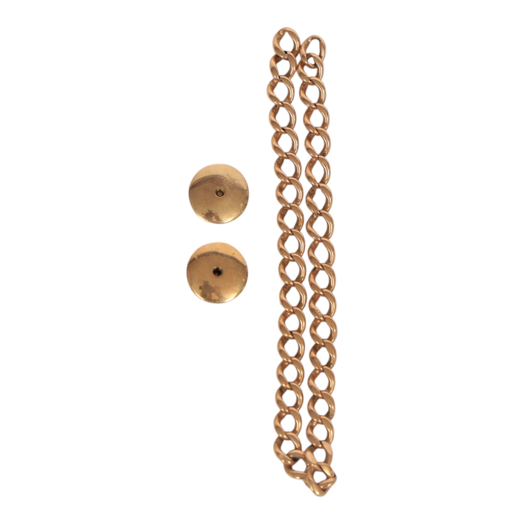 9ct gold chain links and pair of shirt studs