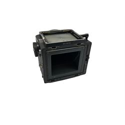 Zenza Bronica ETRS medium format camera body, AE Finder-E Model II, Zenza Bronica Zenzanon MC '1:4 f-40mm' lens, Zenza Bronica Zenzanon MC '1:4.5 f-200mm' lens,  Zenza Bronica Zenzanon MC '1:2.8 f-75mm' lens, and two film backs