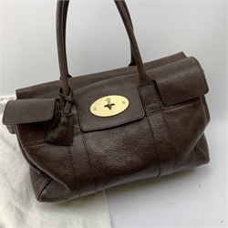 A Mulberry Bayswater brown leather handbag, with brass postman's lock clasp, L36cm, with maker's dust bag.