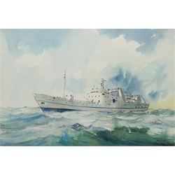David C Bell (British 1950-): Deep Sea Trawler, watercolour signed 24cm x 35cm