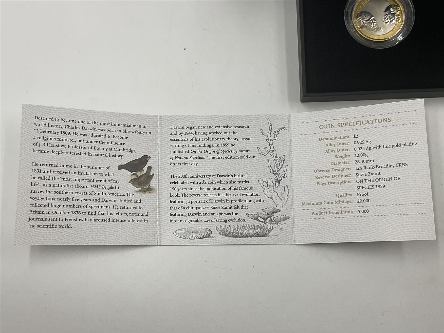 Two The Royal Mint United Kingdom silver proof two pound coins, comprising 2009 'Charles Darwin' and 2010 'Florence Nightingale', both cased with certificates