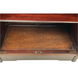 Chinese hardwood altar table, single drawer over double cupboard, two panelled doors carved with Shou motifs 