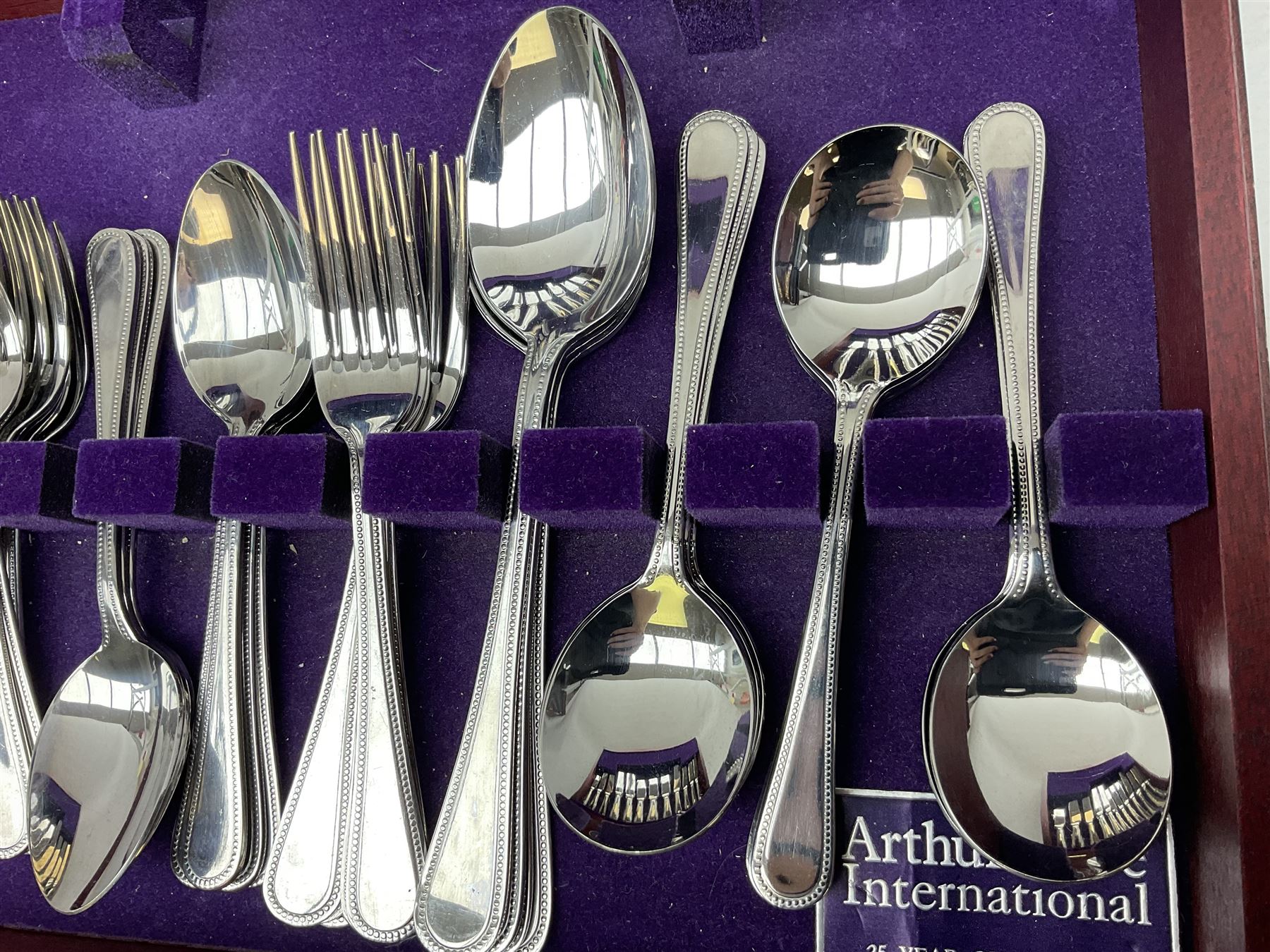Arthur Price cased canteen of stainless steel cutlery (56) 