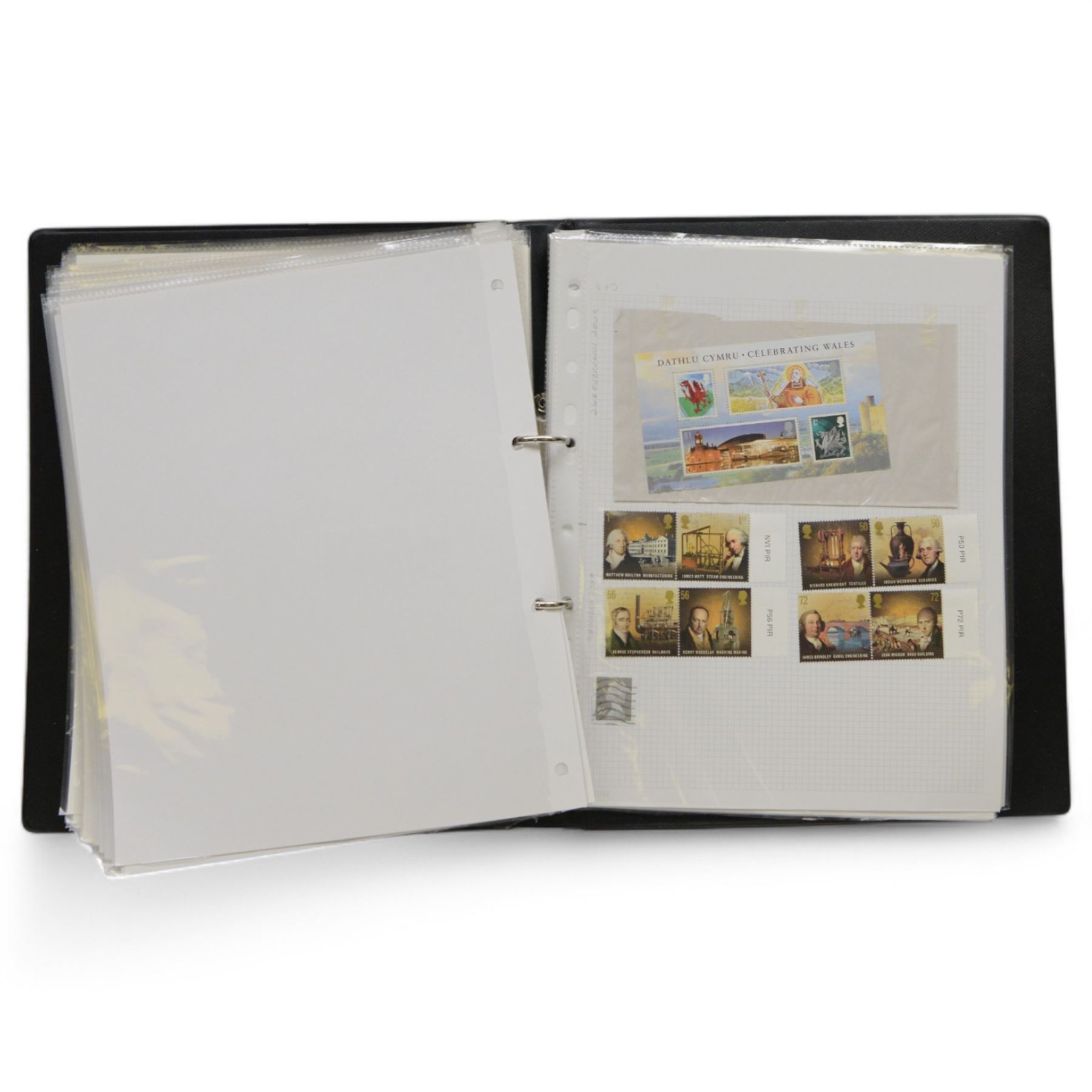 Mostly modern stamps, including Queen Elizabeth II unused commemorative and definitive decimal stamps in presentation packs and attached to pages, some used QEII stamps, various GB, Isle of Man and other stamps on covers etc