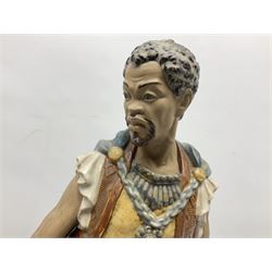 Lladro Gres figure, Othello, modelled as a man in period dress, with original box, no 13510, sculpted by Salvador Furio, year issued 1978, year retired 1981, H47cm