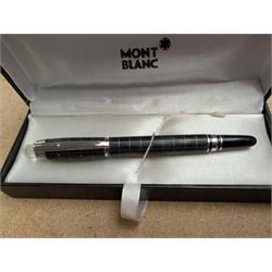Mont Blanc fineliner pen and a pair of Mont Blanc cufflinks, both boxed