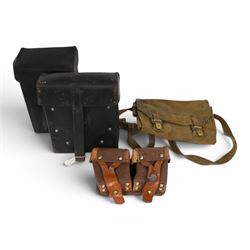 Russian Mosin-Nagent ammunition pouch, together with German ammunition pouch and two others 