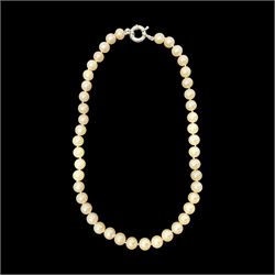 Pink fresh water pearl necklace, with silver clasp