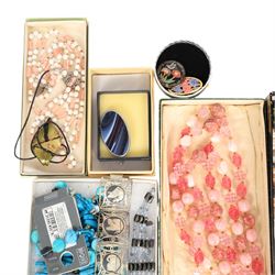 Niello panel bracelet and a collection of costume jewellery