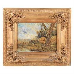 W G Tennie (19th/20th century): 'Sannox Glen Arran', oil on canvas laid on board signed and titled 34cm x 52cm; three other river landscape oils (4)