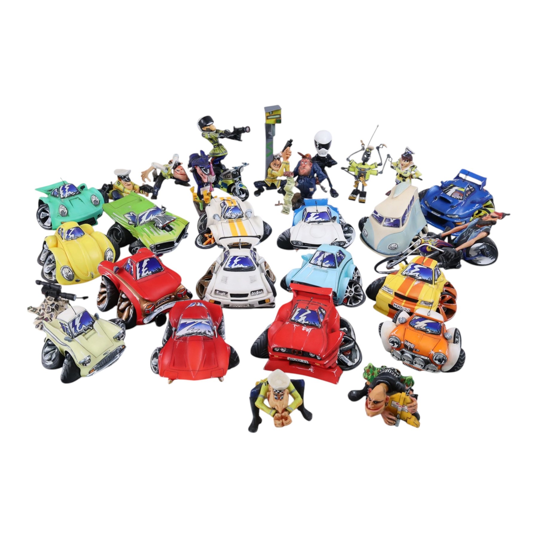 Country Artists Speed Freaks, including thirteen cars and a large collection of figures 