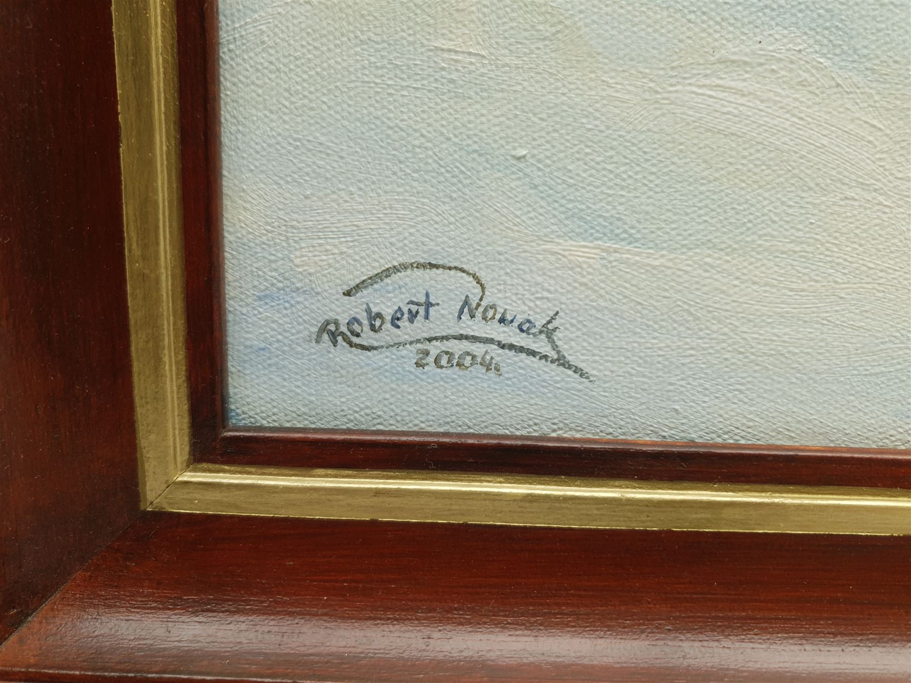 Robert Nowak (Polish Contemporary): Horse-drawn Chariot in Snow, oil on canvas signed and dated 2004, titled in Polish verso 58cm x 90cm