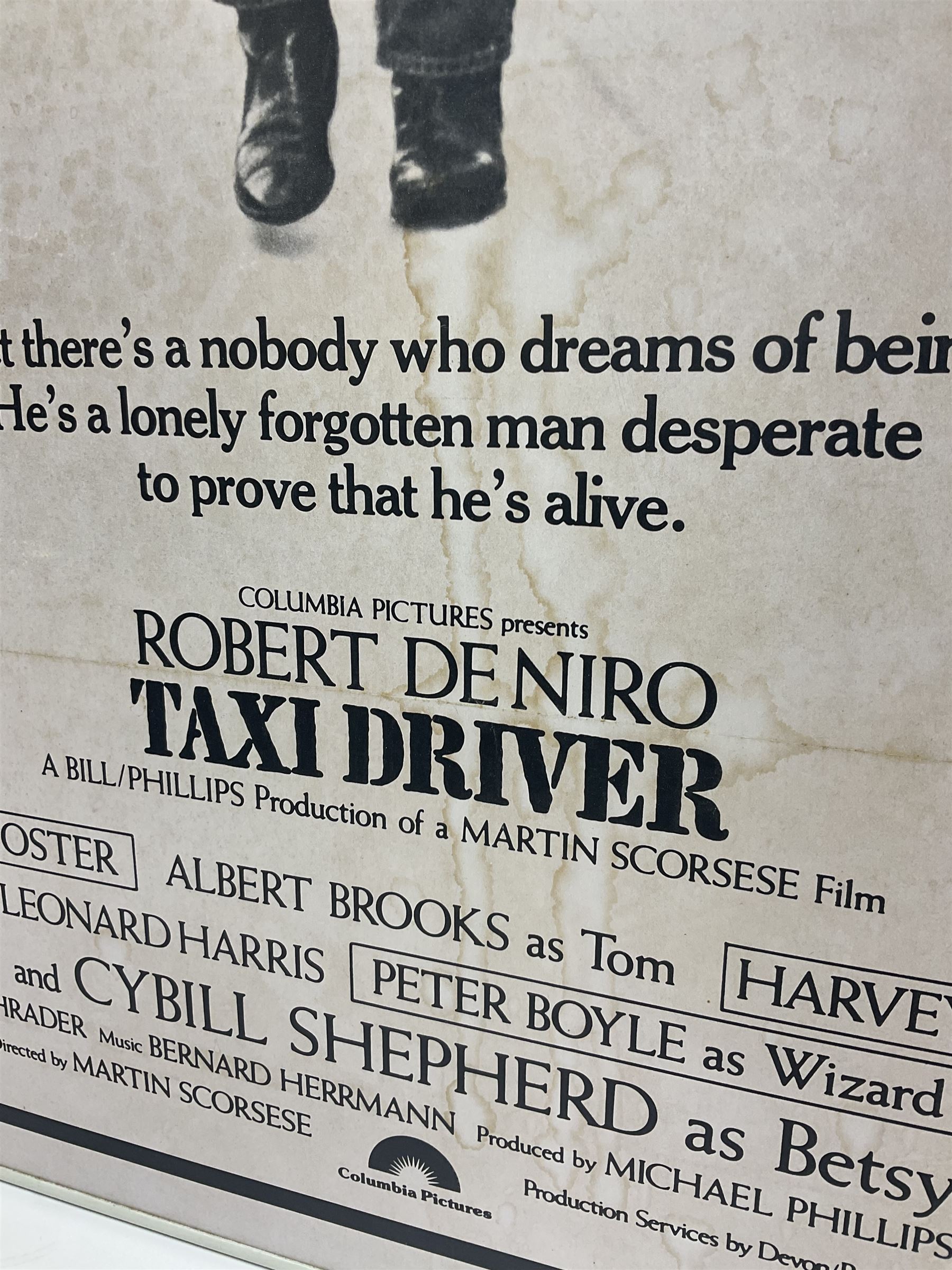 Taxi Driver film poster print, in silvered frame, H100cm
