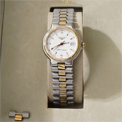 Longines Conquest ladies quartz stainless steel wristwatch, boxed