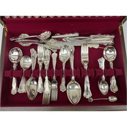 Silver plated Harrison Fisher & Co canteen of cutlery, stamped HF & Co, L46cm