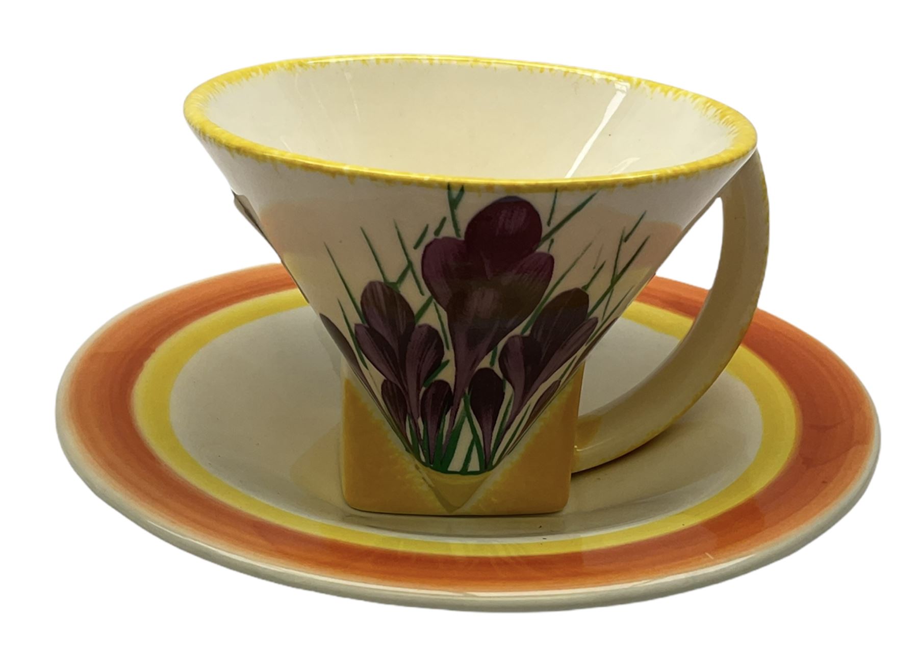 Moorland Staffordshire Chelsea Works Burslem Crocus Pattern teacup and saucer
