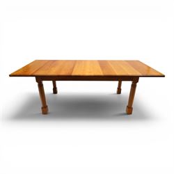 Knightman - cherrywood extending dining table, the rectangular top raised on four turned l...