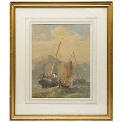 George Henry Andrews (British 1816-1898): Boats on Stormy Seas, watercolour signed and dated '69, 27cm x 34cm