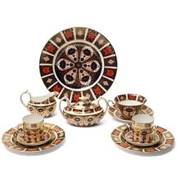 Royal Crown Derby pattern 1128 wares, comprising covered sucrier, milk jug, pair of coffee...