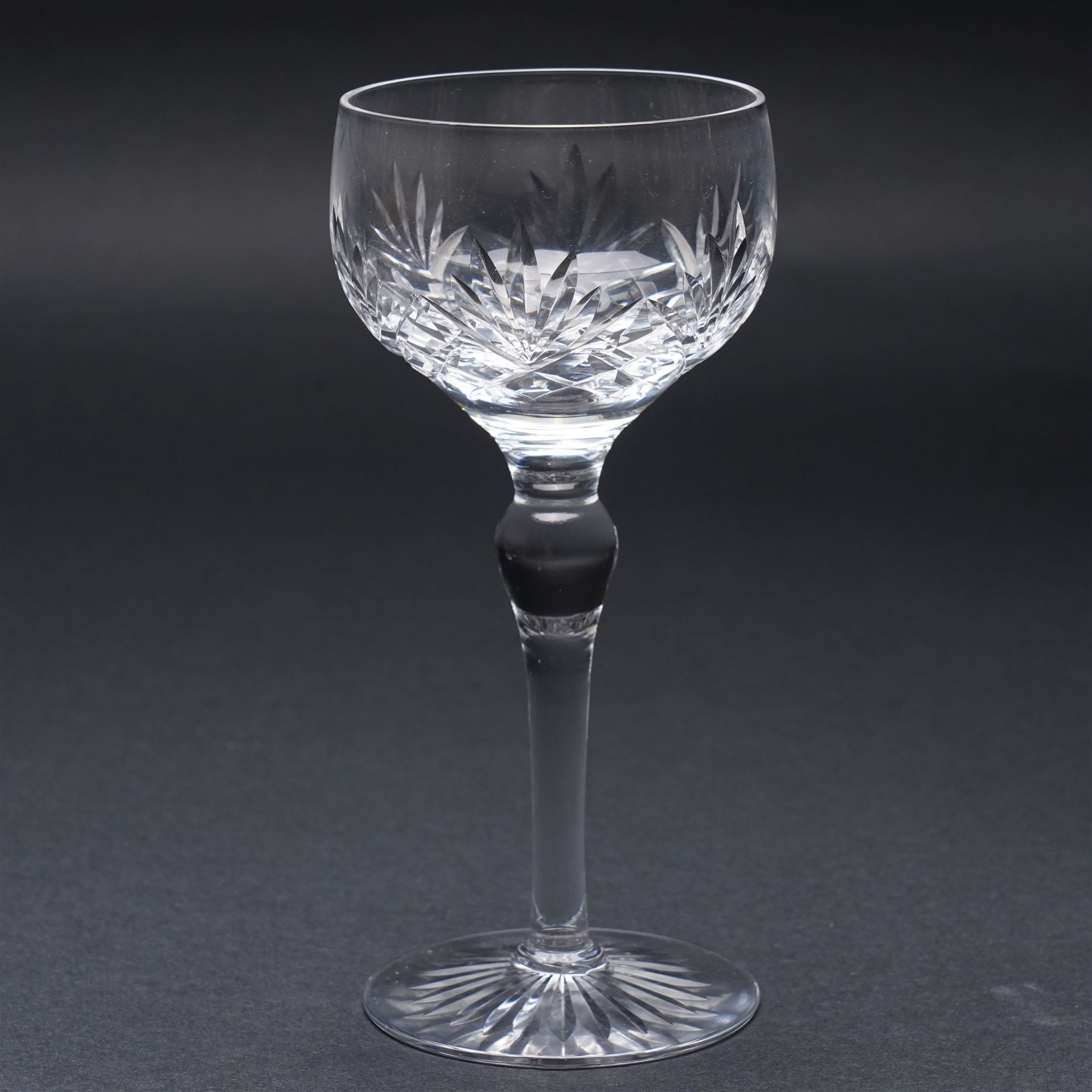 Collection of Stuart 'Ludlow' and 'Carlingford' pattern table glass including claret and hock glasses, tumblers, sherry glasses, etc together with a hobnail cut decanter etc