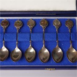 'The Twelve Roman Spoons' a set of twelve silver spoons each with the head of a Deity in fitted case London 1971 Maker John Pinches