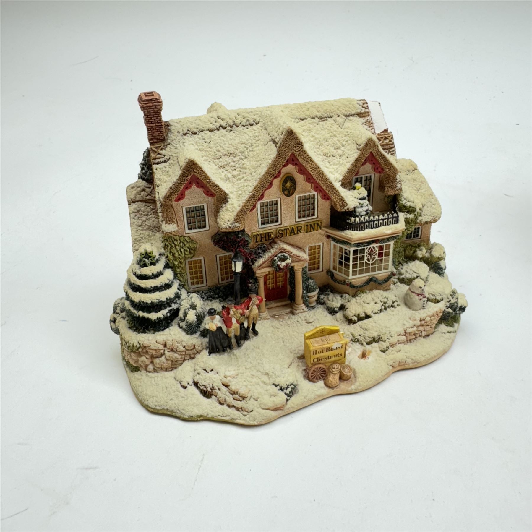 Eight Lilliput Lane Christmas models, comprising Letter to Santa, The Star Inn, Ice to Meet You, Snowflake, Frosty Fun, Winter Warmer, Winter at Eagle House Folly and Christmas decoration Great Expectaions, all boxed 