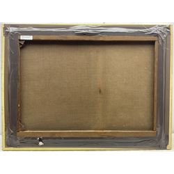 Adolf Kaufmann (AKA R Neiber) (Austrian 1848-1916): Austrian Lake Scene, oil on canvas signed with pseudonym R Neiber 49cm x 70cm