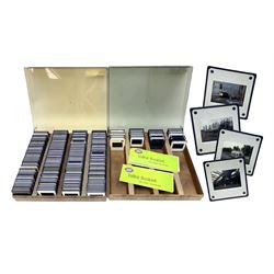 Approximately two hundred and thirty railway related locomotive colour slides, in two slide boxes