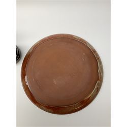 A group of assorted Studio Pottery, to include various Cornish Celtic Pottery, Wold pottery bowl, Micklegate pottery bowl, a small Troika style vase of cylindrical form, etc. 