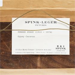 Edward Seago (British 1910-1974): 'Gypsy Caravan', oil on panel unsigned, titled on gallery label verso 12cm x 19.5cm 
Provenance: exh. Spink-Leger Pictures, Old Bond Street, London, label verso