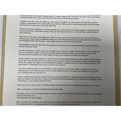 Michael Morpurgo (British 1943-): 'A Song of Gladness', printed poem on A4 signed and dedicated 'For Ingrid' in blue ink 
Provenance: dedicated to the vendor's sister