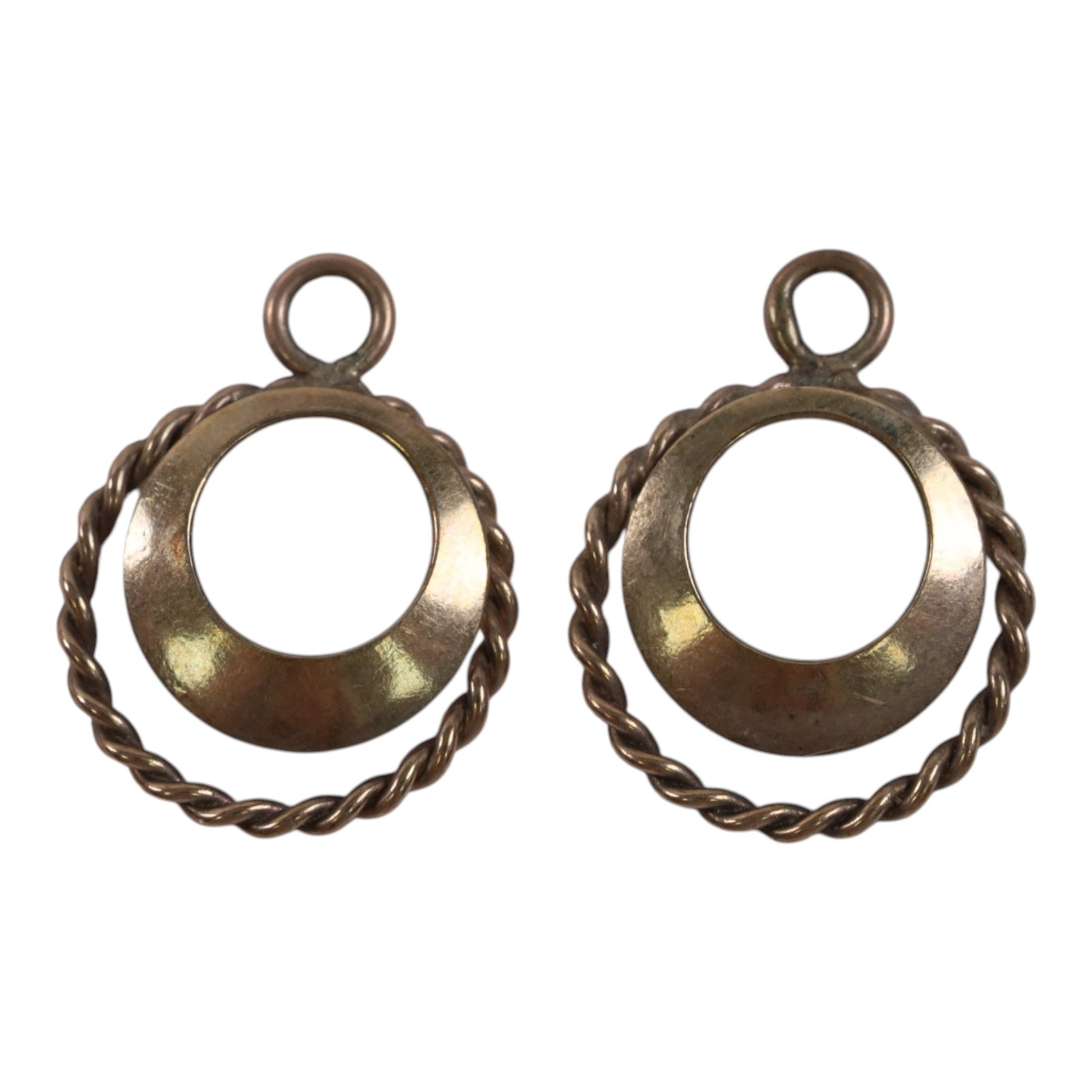 9ct gold jewellery, including three chains, chain links and single earring