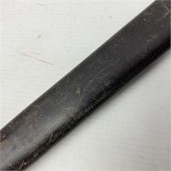 British Pattern 1888 knife bayonet, the 30.5cm double edged blade with raised central medial ridge; in leather covered scabbard L40.5cm overall