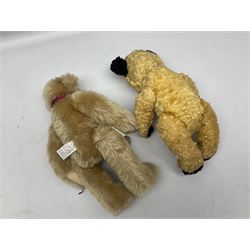 Dean's Rag Book limited edition teddy bear 'Bell Bear' No.221/1500 H32cm; Chad Valley Chiltern Hygenic teddy bear seated holding a honey pot; 1960s plush covered 'Sooty' teddy bear; and another smaller plush covered teddy bear (4)