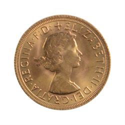 Queen Elizabeth II 1965 gold full sovereign coin
