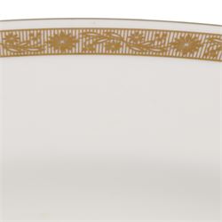 Royal Worcester Golden Anniversary pattern part dinner service for eight including dinner plates, side plates, bowls and desert plates, two serving dishes, covered tureen etc 