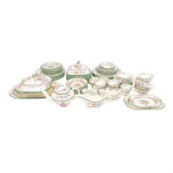 Spode Chinese Rose dinner service, including fourteen dinner plates, twelve side plates, t...
