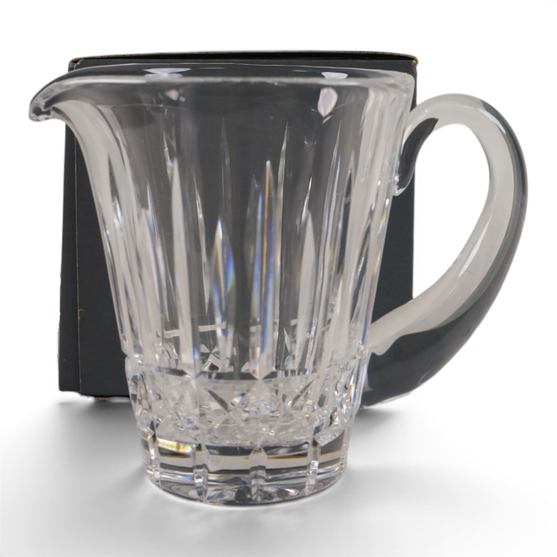 Set of twelve Waterford Crystal Kylemore pattern tumblers and matching jug, tumblers H13cm