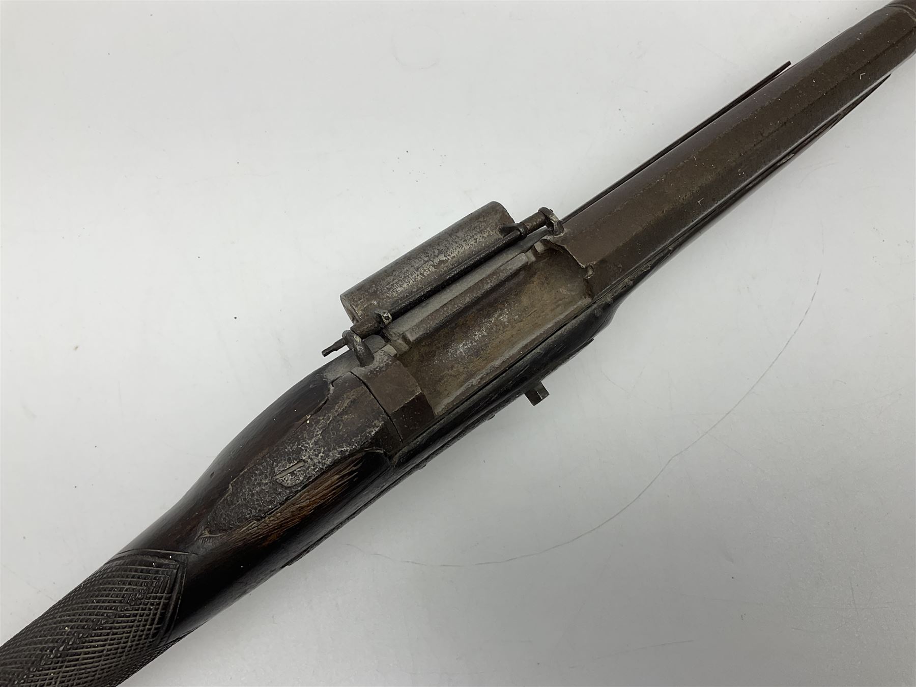UNPROOFED/OUT OF PROOF SO RFD ONLY - three guns in poor condition comprising 19th century G. Coop 12-bore side-by-side double barrel hammer shotgun; 14-bore single barrel percussion sporting gun composed of various parts with cut-down barrel; and non-firing mock snider action ornamental gun (3)