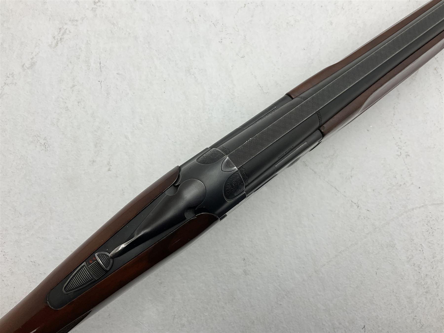 Italian Beretta Model 686 Onyx 12-bore double barrel over-and-under boxlock ejector shotgun, the 74.5cm barrels with ventilated top rib, walnut stock with chequered pistol grip and fore-end, single selective trigger Fore-end no.38044 Barrels no.5314 Action no.F38044B; together with set of five chokes (two fitted) SHOTGUN CERTIFICATE REQUIRED